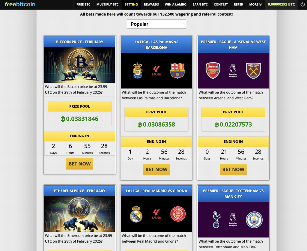 Betting на FreeBitco.in