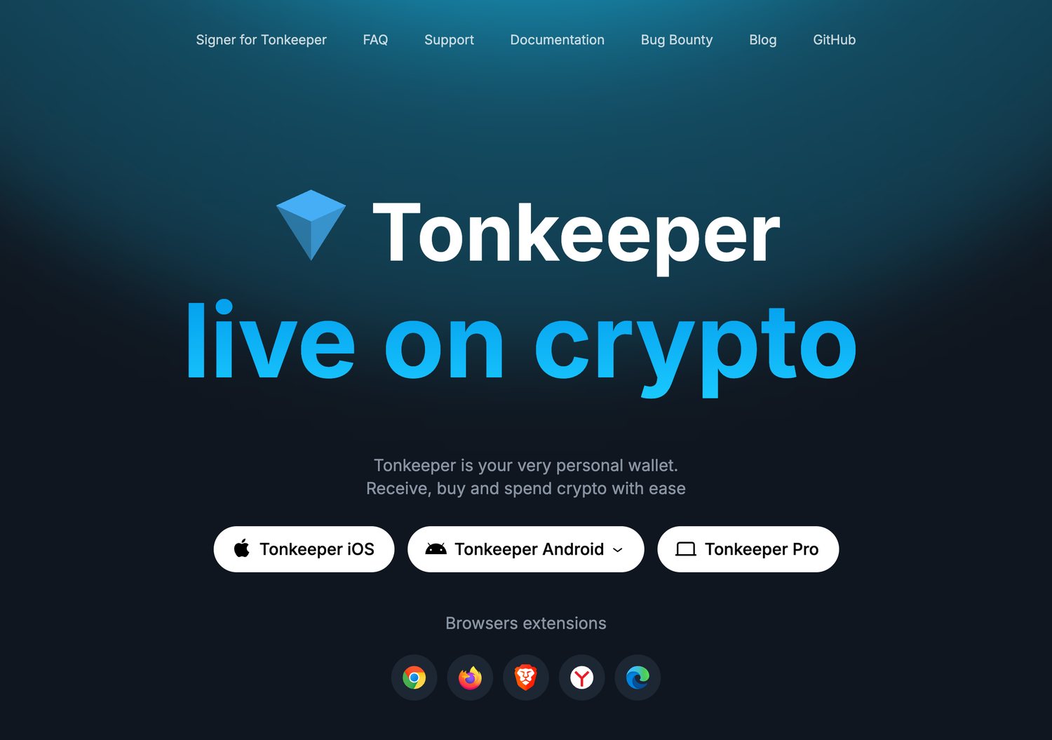 Офіційний сайт Tonkeeper