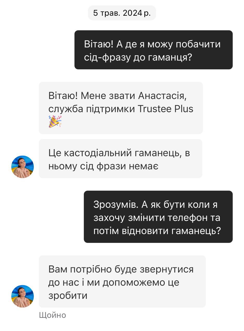 Листування з підтримкою Trustee Plus