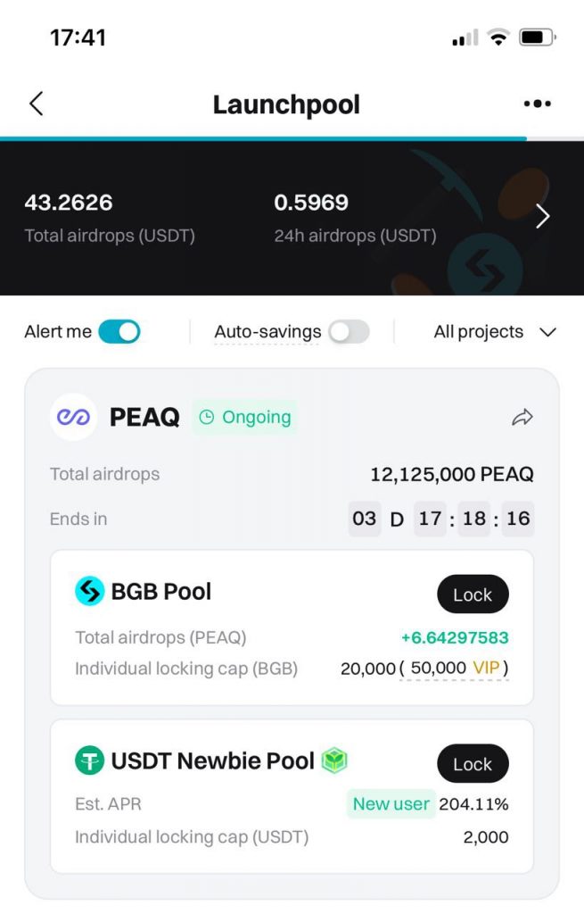 Приклад лаунчпула на Bitget на прикладі проєкта PEAQ